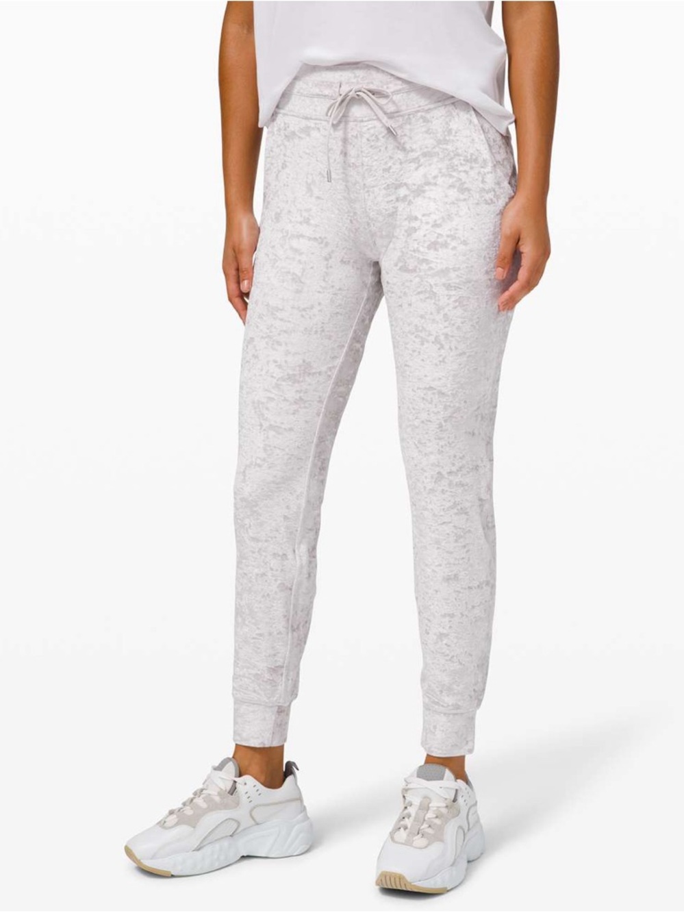 lululemon athletica Crushed Velvet Joggers in Light Silver